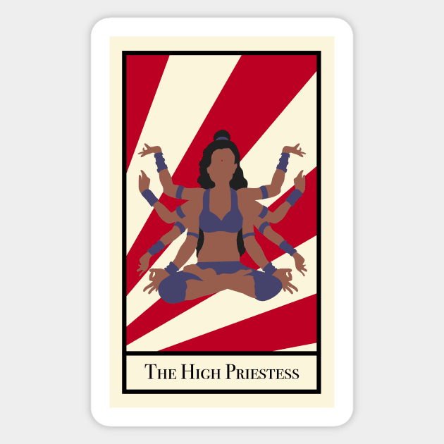 The High Priestess - The Circus Tarot Sticker by Jakmalone